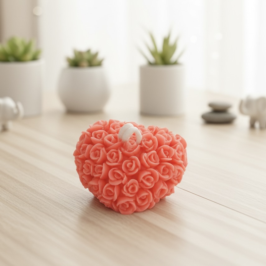 Heart Rose Candle